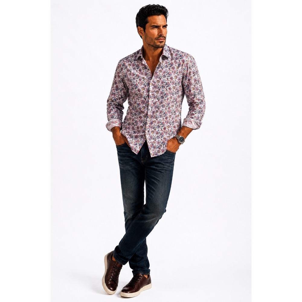 Robert Graham Renwood Floral Paisley Stretch Shirt NEW Mens Large